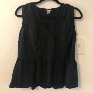 NWOT Target A New Day 100% Cotton Black Flutter Tank Top Size Medium